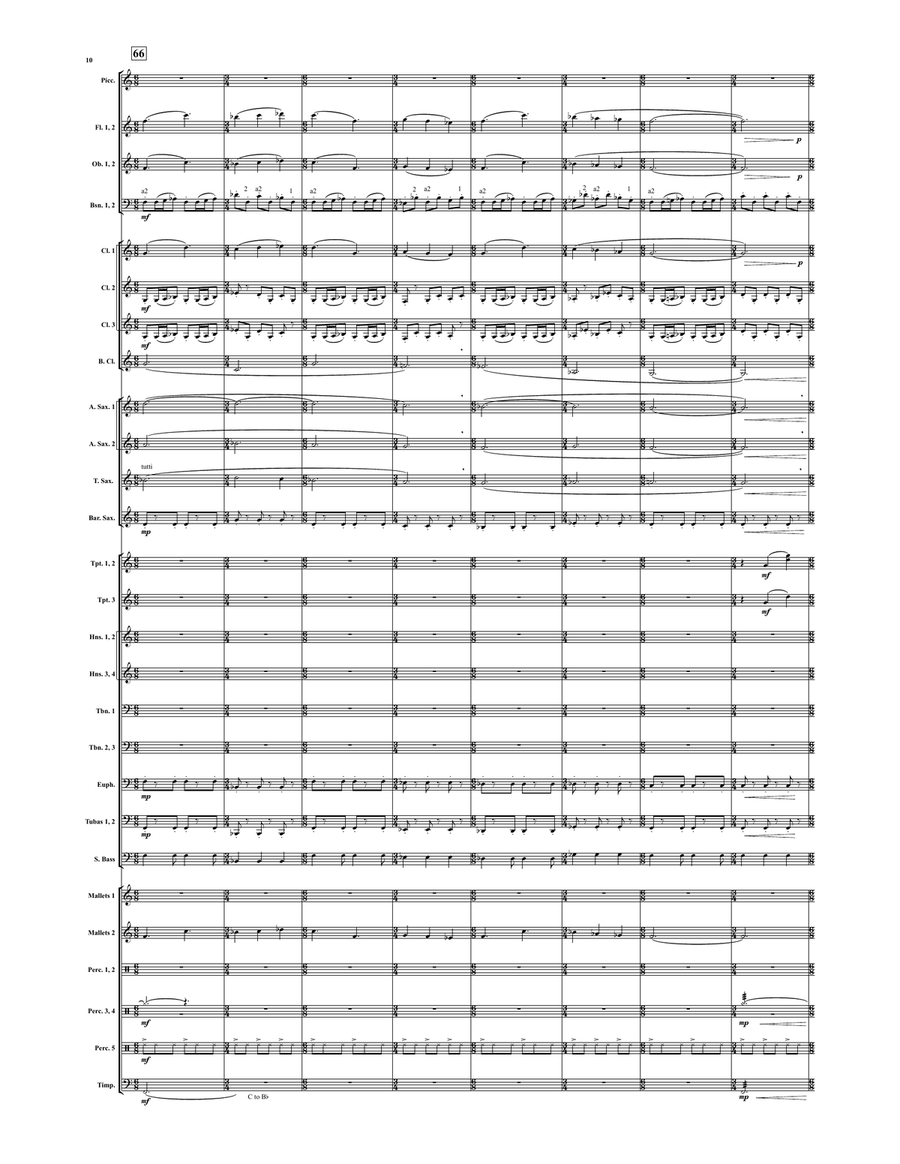 Phoenix Ascending (score only) Concert Band scores gallery preview page 9