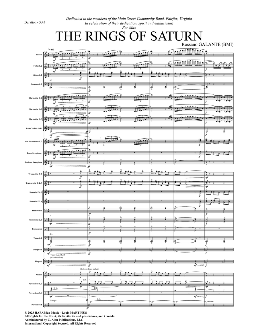 The Rings of Saturn (score only) Concert Band scores gallery preview page 2