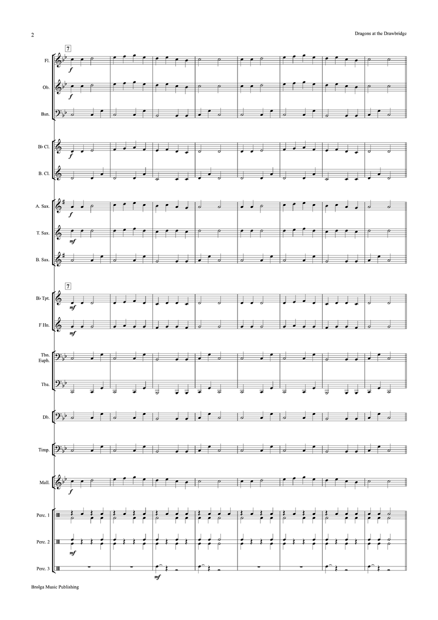 Dragons at the Drawbridge Concert Band scores gallery preview page 3