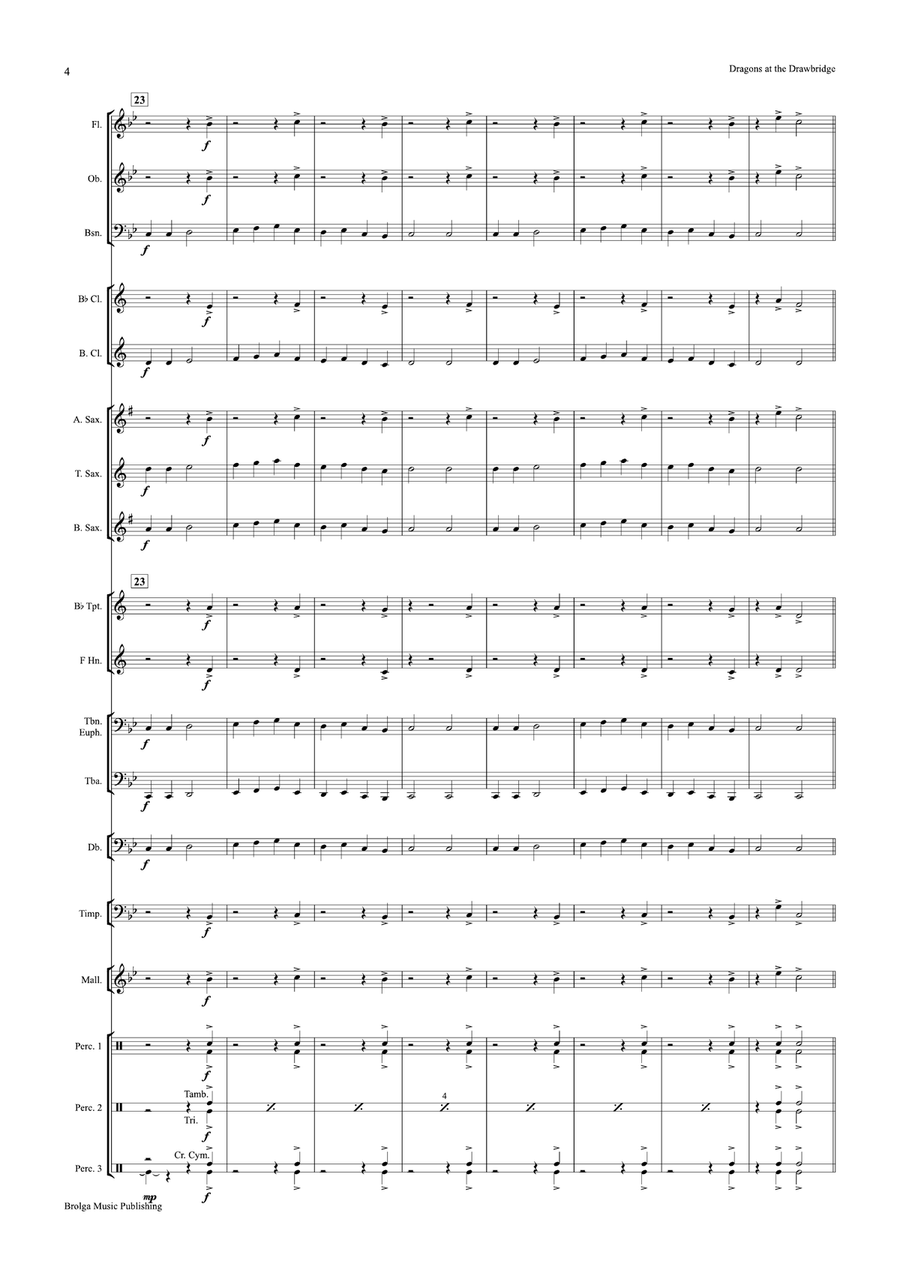 Dragons at the Drawbridge Concert Band scores gallery preview page 5