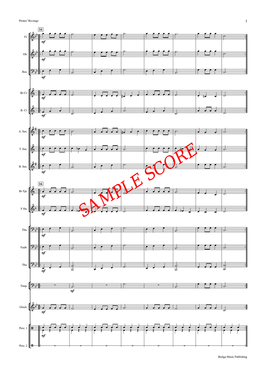 Pirates' Revenge Pirates' Revenge Concert Band scores gallery preview page 4