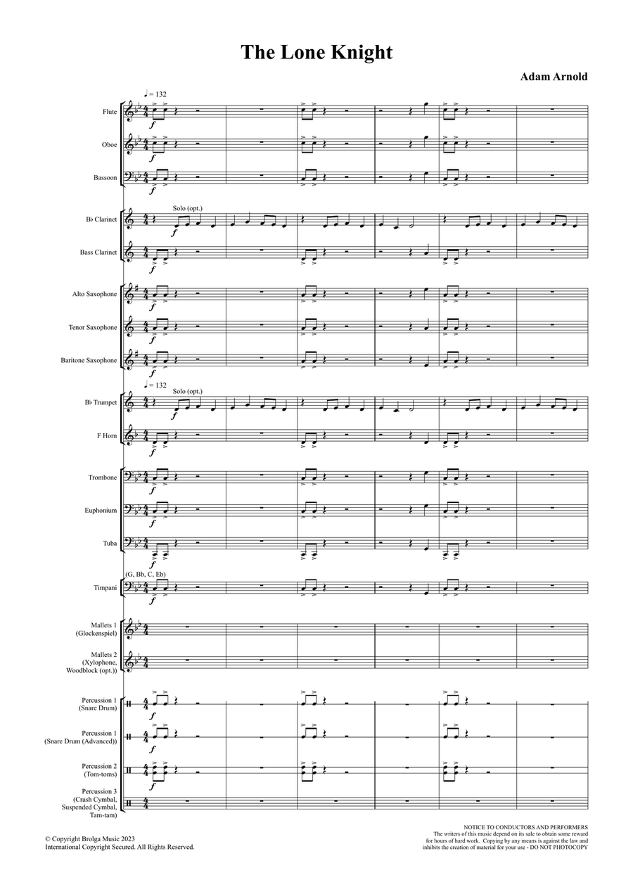 The Lone Knight The Lone Knight Concert Band scores gallery preview page 2