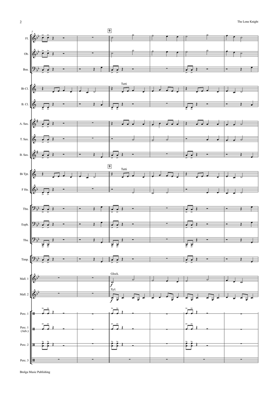 The Lone Knight The Lone Knight Concert Band scores gallery preview page 3