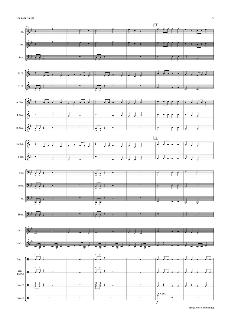 The Lone Knight The Lone Knight Concert Band scores gallery preview page 4