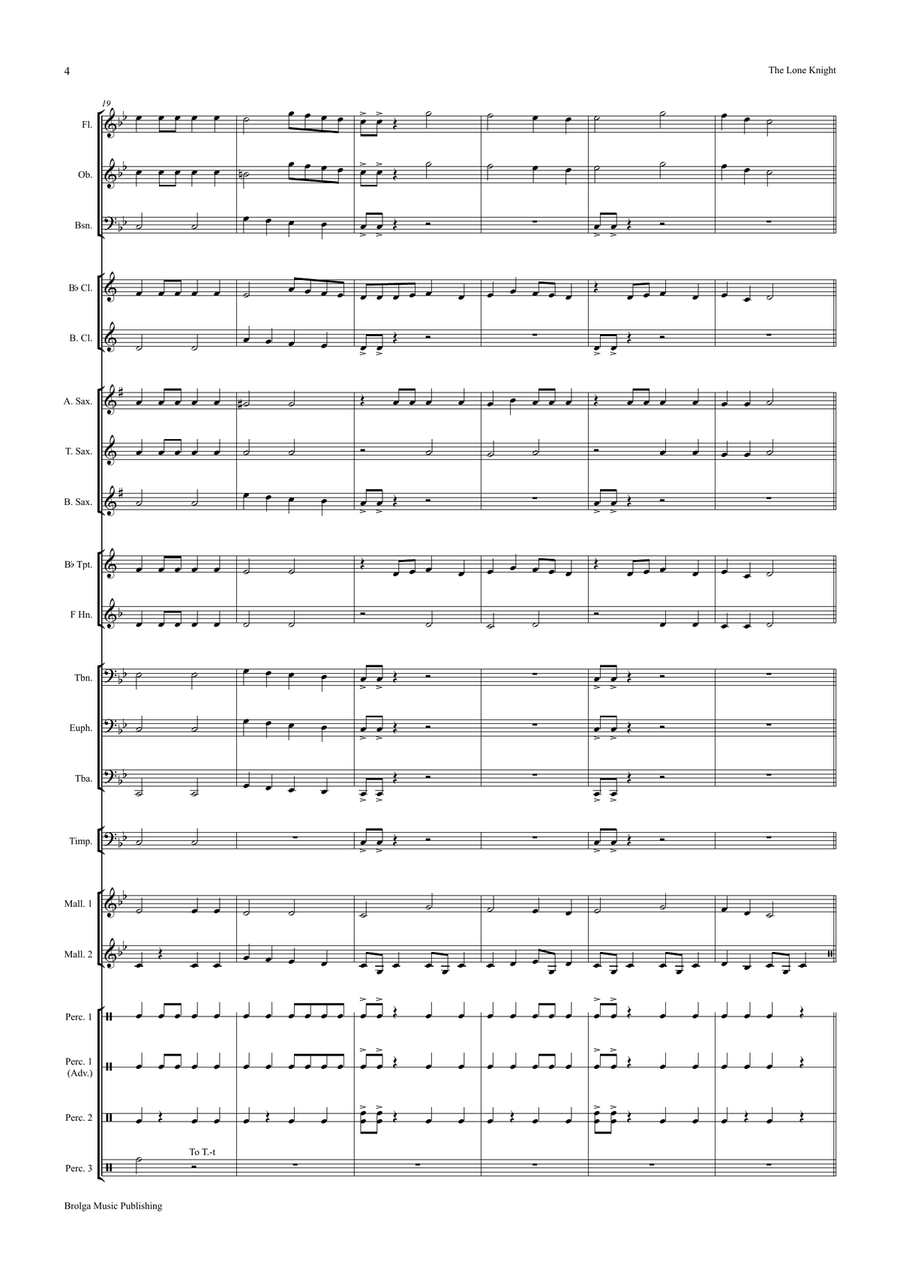 The Lone Knight The Lone Knight Concert Band scores gallery preview page 5