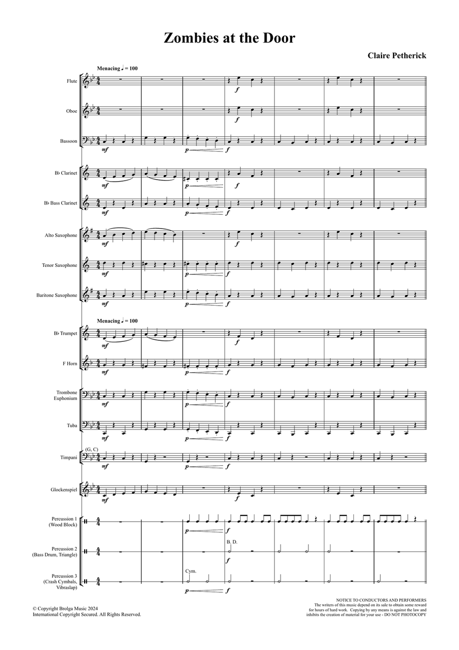 Zombies at the Door (score only) Concert Band scores gallery preview page 2