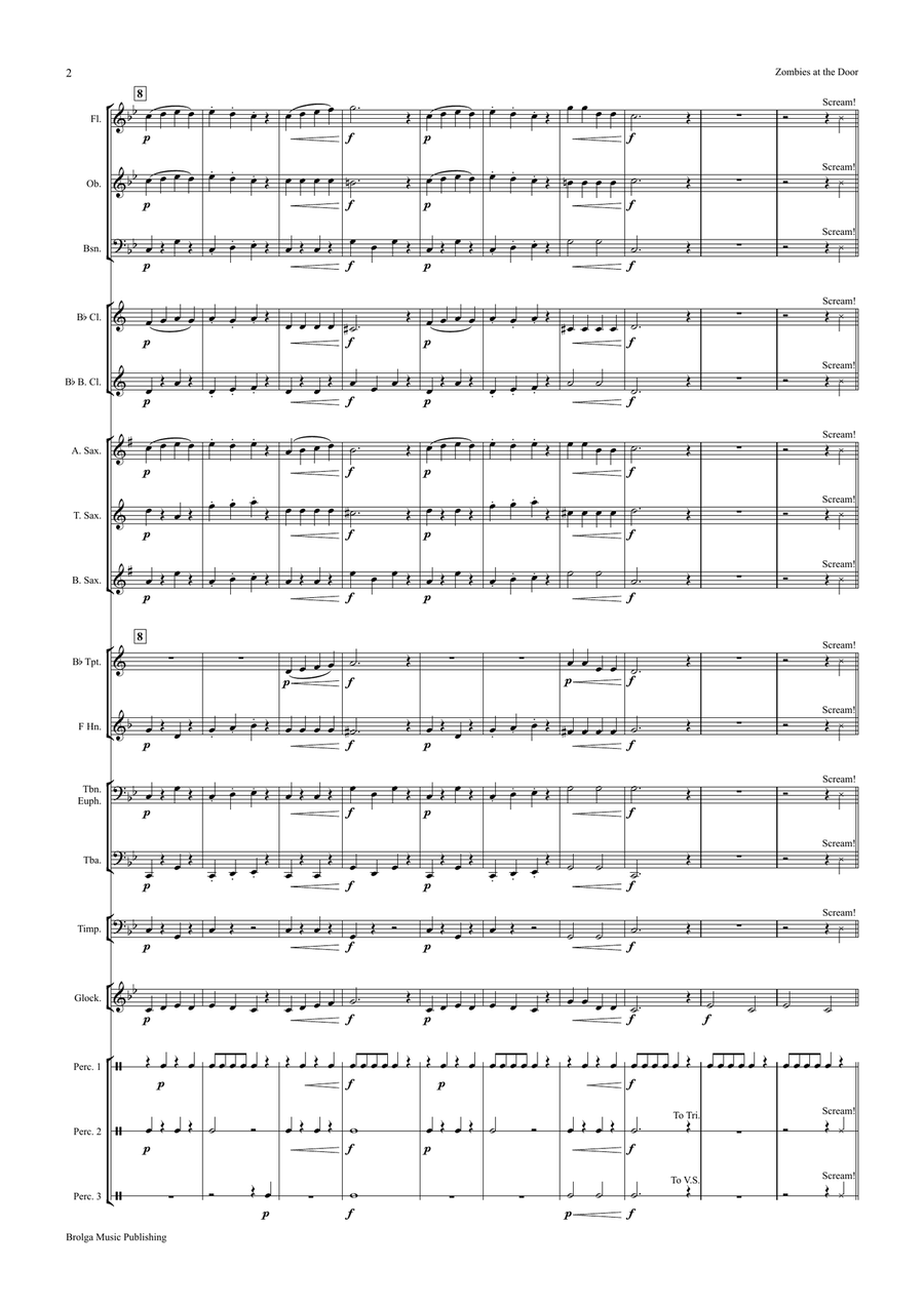 Zombies at the Door (score only) Concert Band scores gallery preview page 3