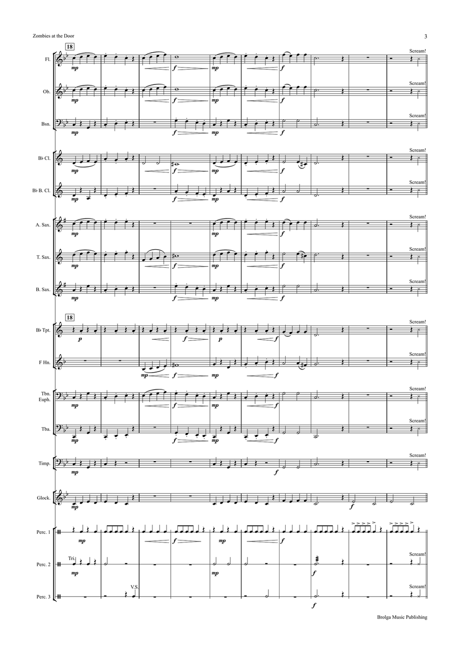 Zombies at the Door (score only) Concert Band scores gallery preview page 4