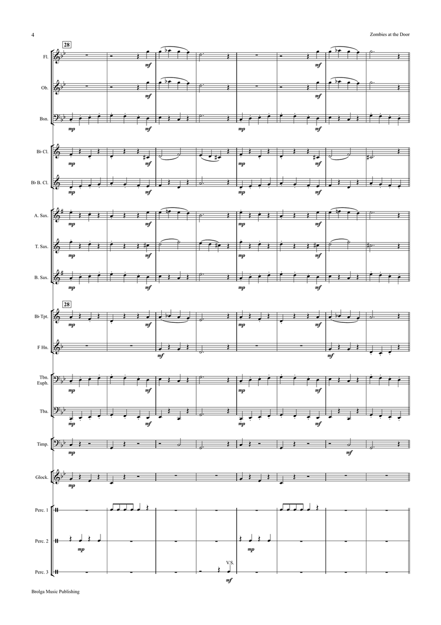 Zombies at the Door (score only) Concert Band scores gallery preview page 5