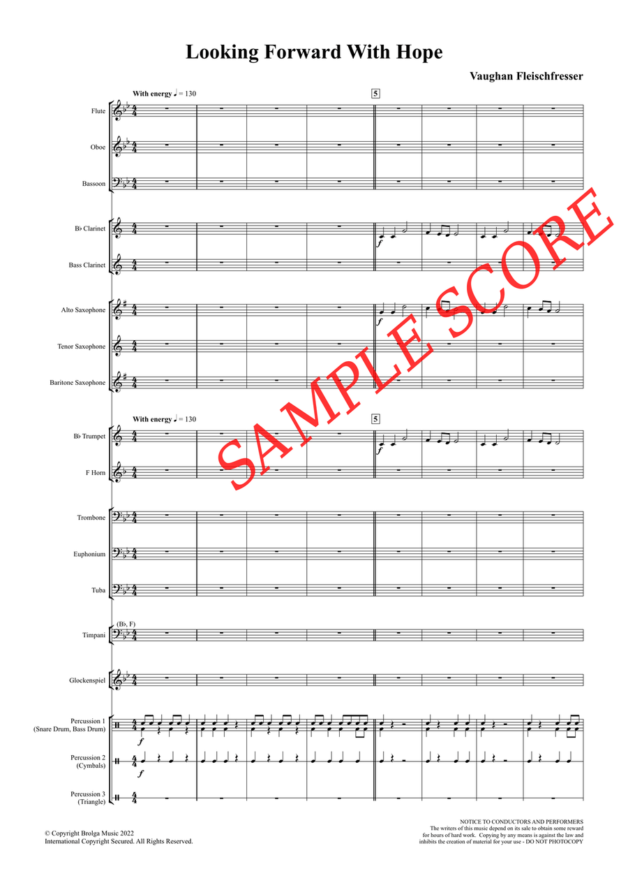 Looking Forward With Hope (score only) Concert Band scores gallery preview page 2