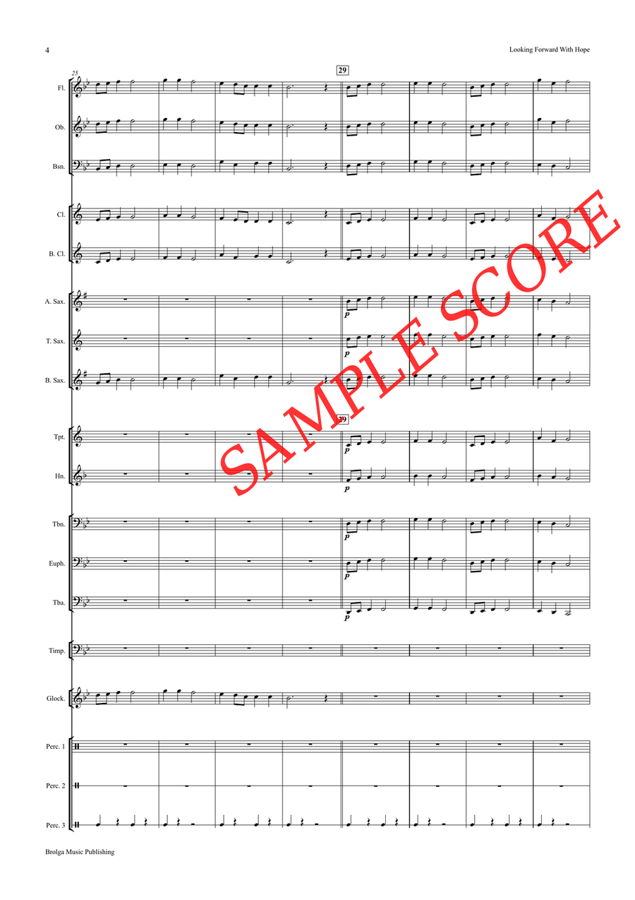 Looking Forward With Hope (score only) Concert Band scores gallery preview page 5