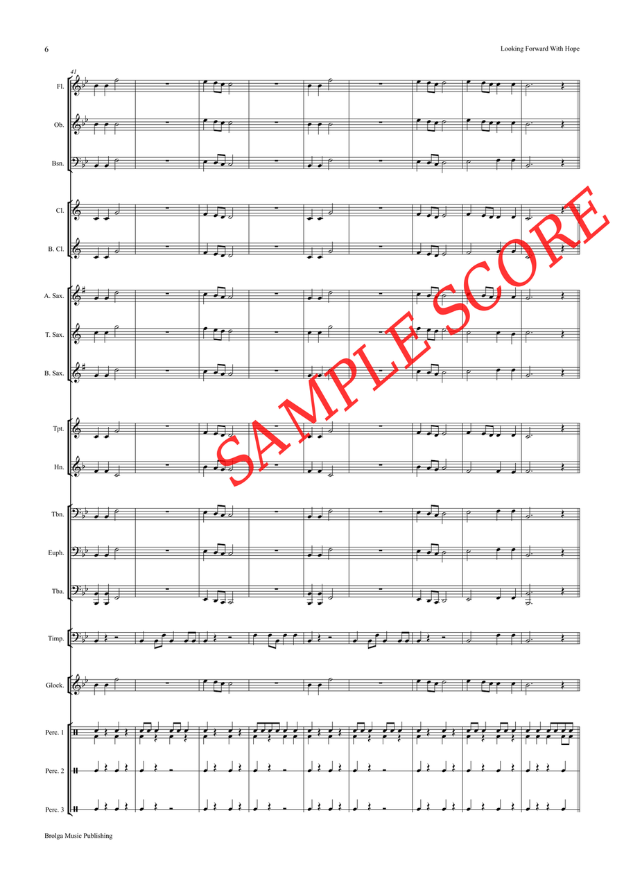 Looking Forward With Hope (score only) Concert Band scores gallery preview page 7