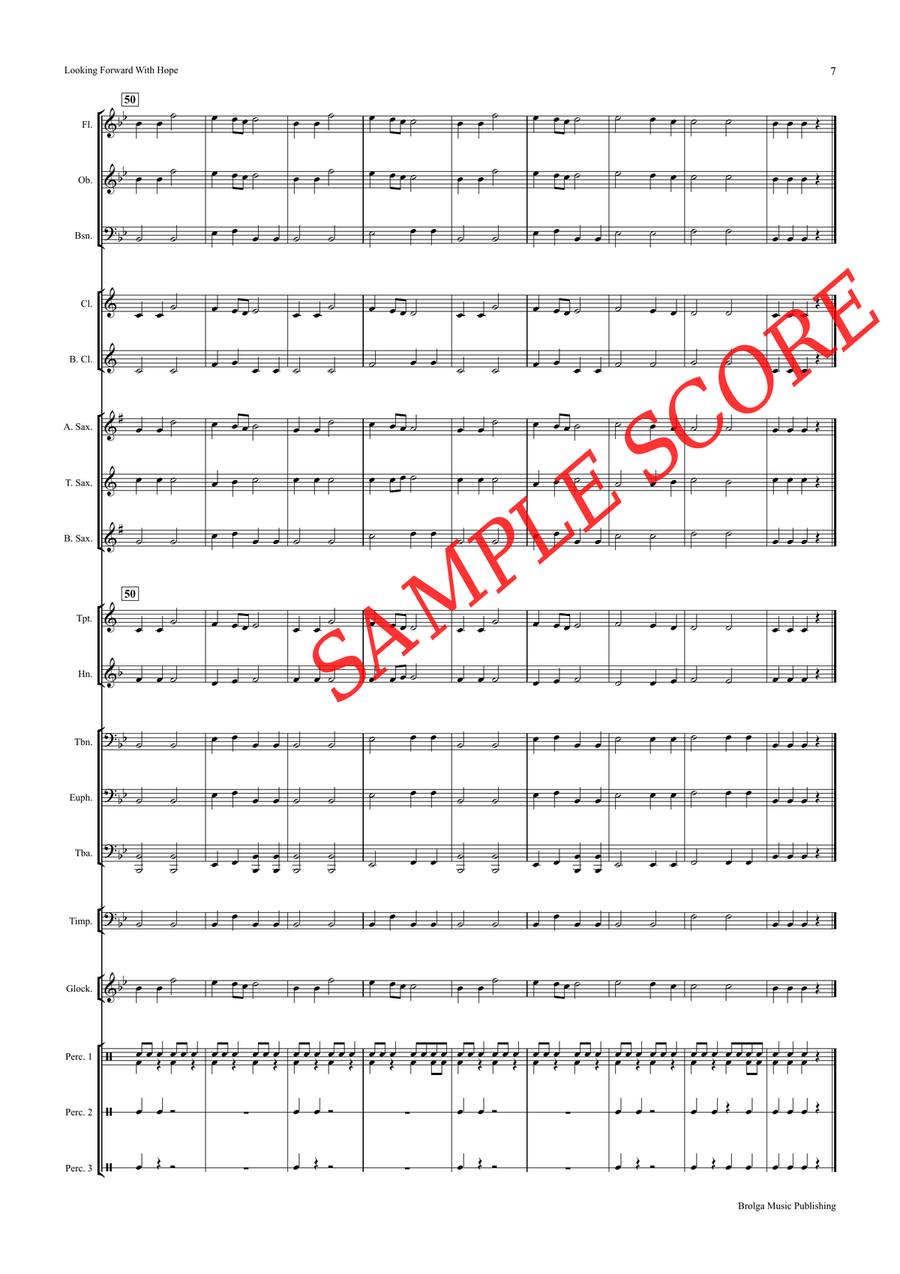 Looking Forward With Hope (score only) Concert Band scores gallery preview page 8
