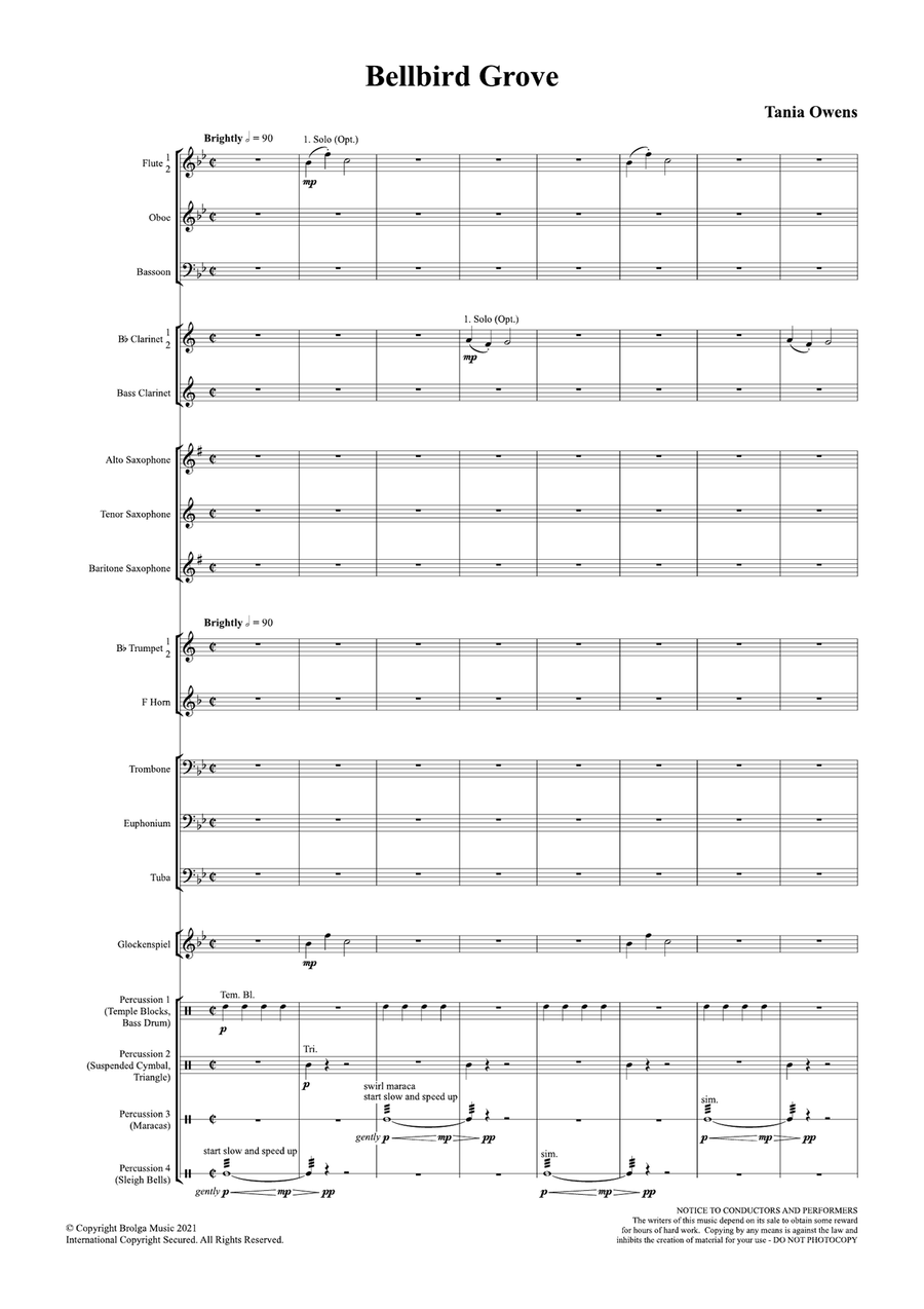 Bellbird Grove Bellbird Grove Concert Band scores gallery preview page 2