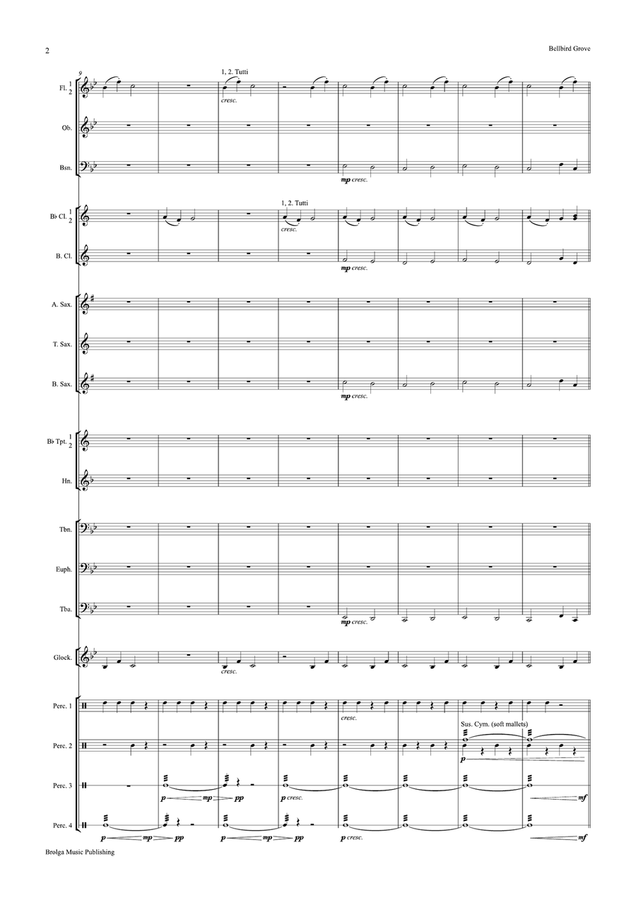 Bellbird Grove Bellbird Grove Concert Band scores gallery preview page 3