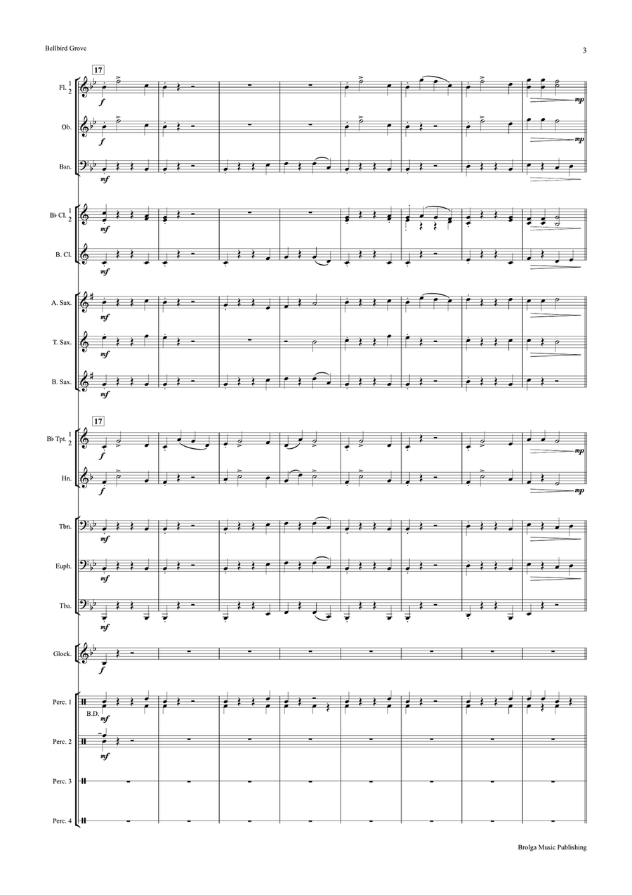 Bellbird Grove Bellbird Grove Concert Band scores gallery preview page 4