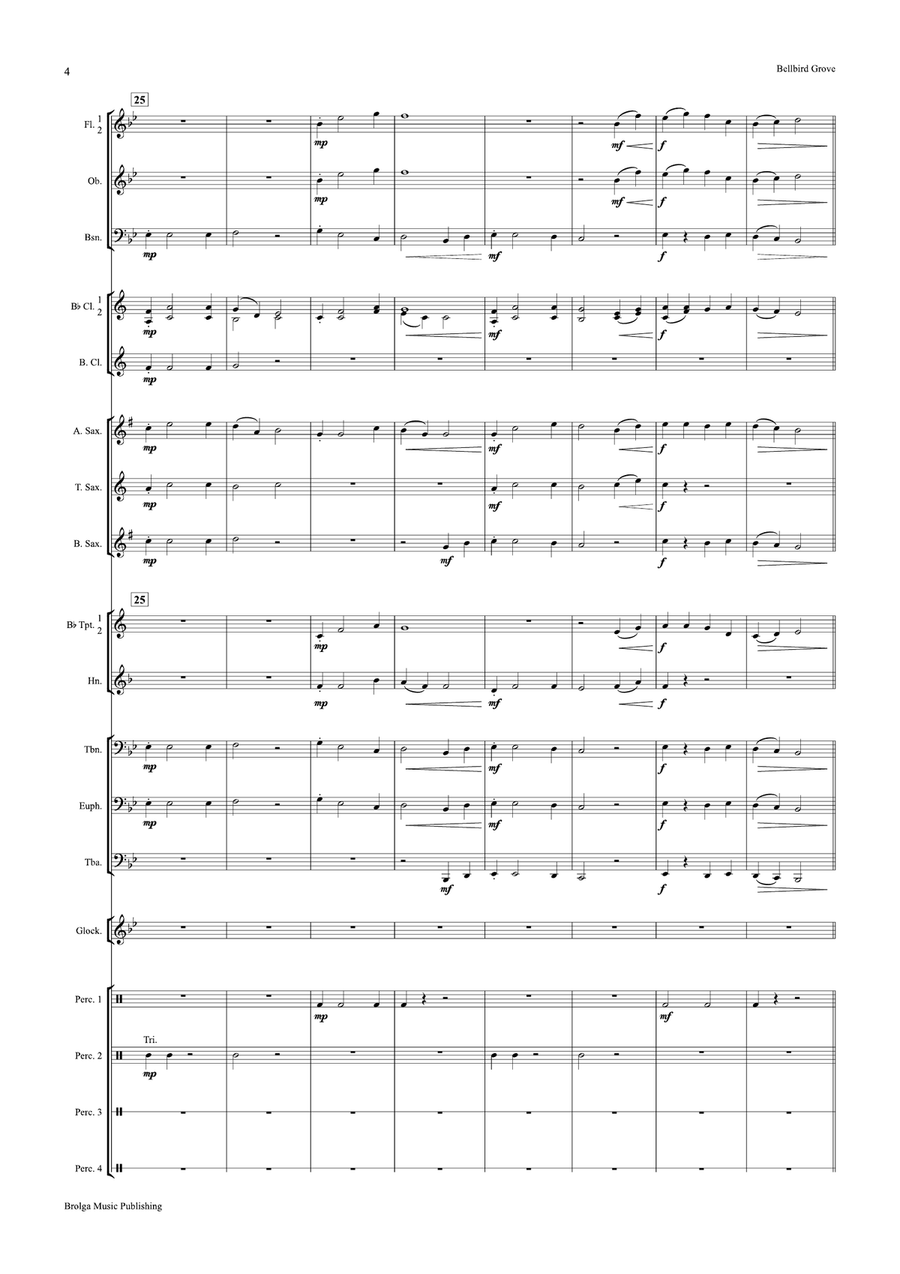 Bellbird Grove Bellbird Grove Concert Band scores gallery preview page 5