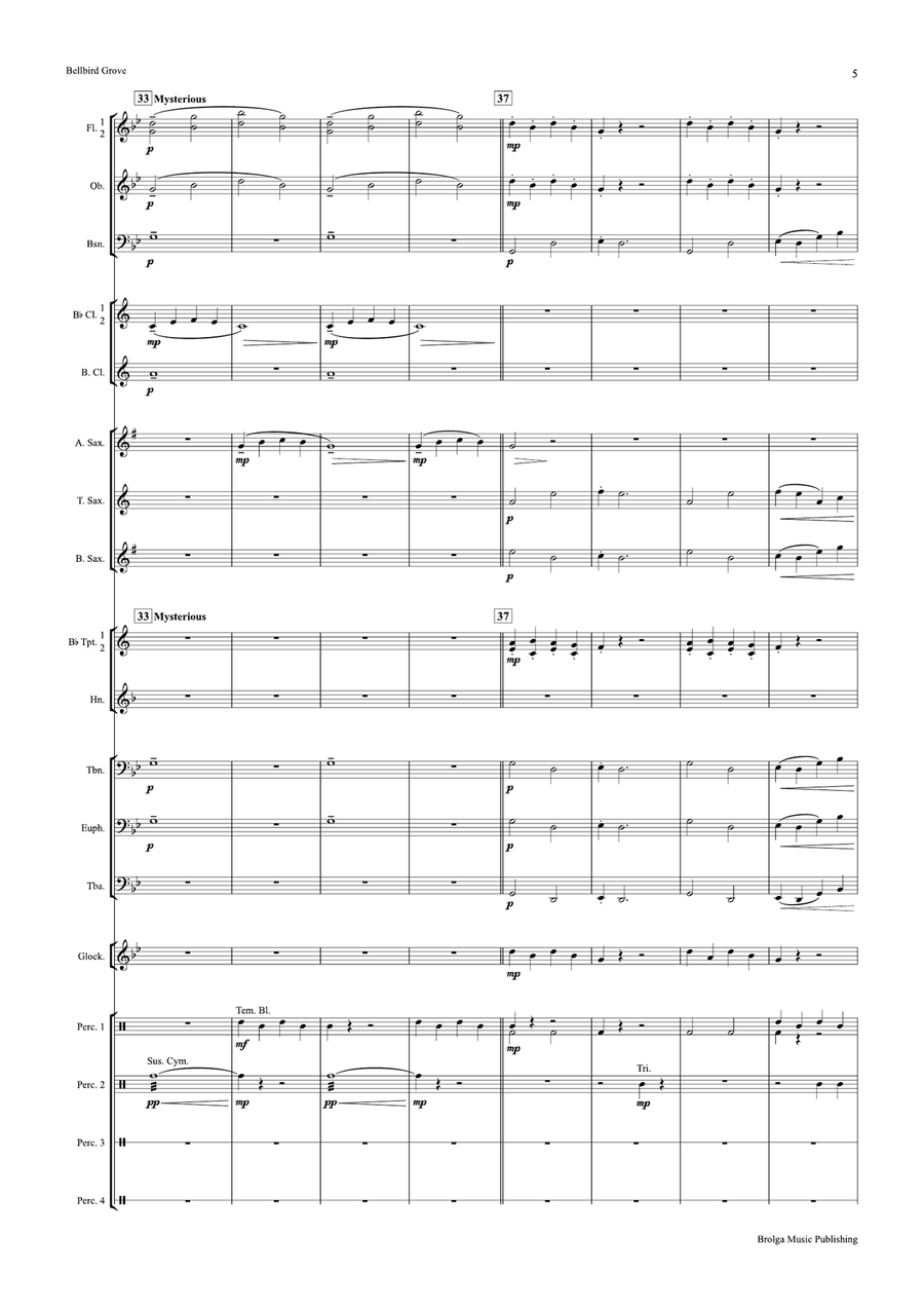 Bellbird Grove Bellbird Grove Concert Band scores gallery preview page 6