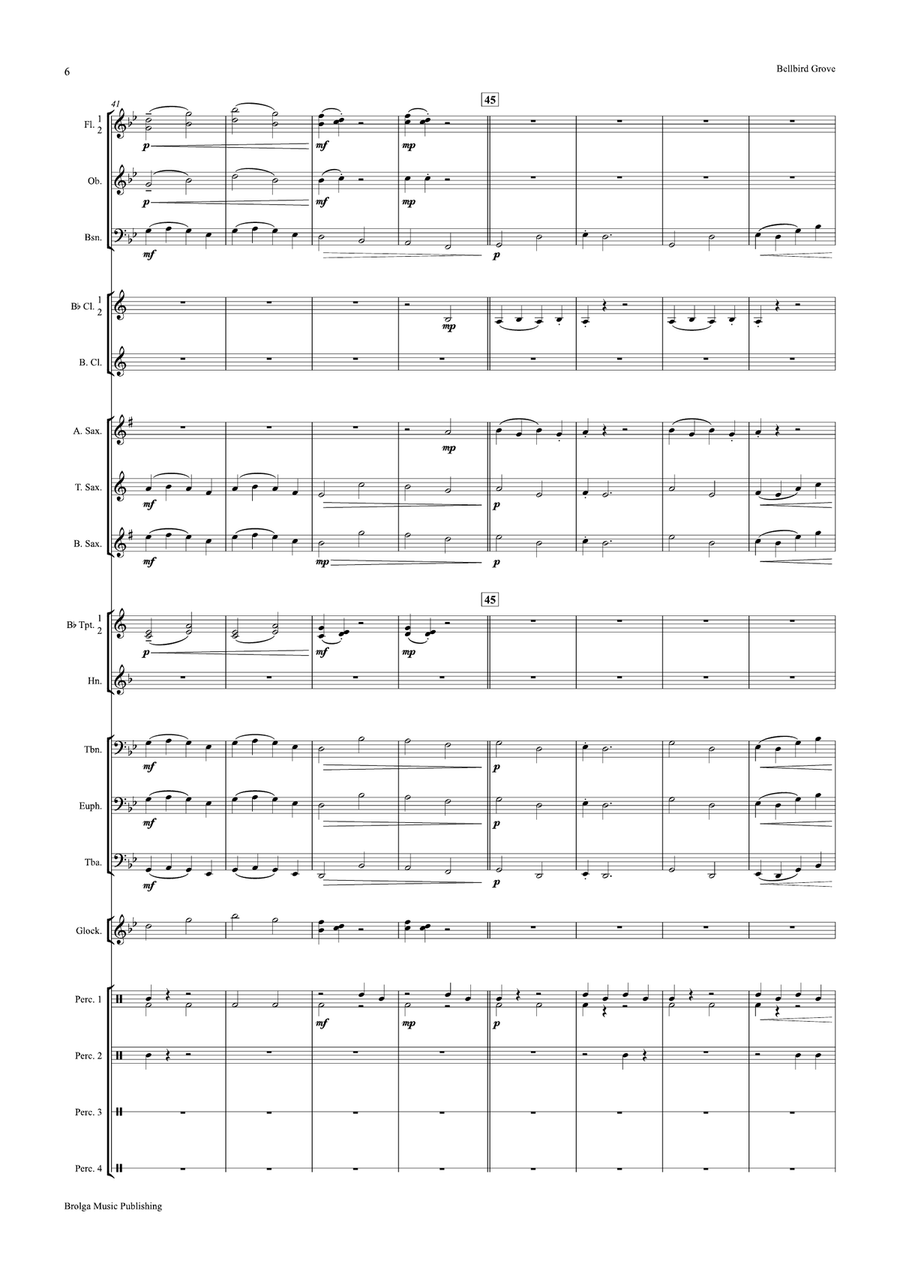 Bellbird Grove Bellbird Grove Concert Band scores gallery preview page 7