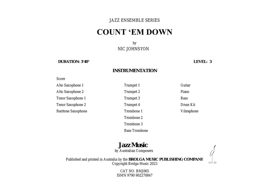 Count 'em Down (score only) Jazz Ensemble scores gallery preview page 2