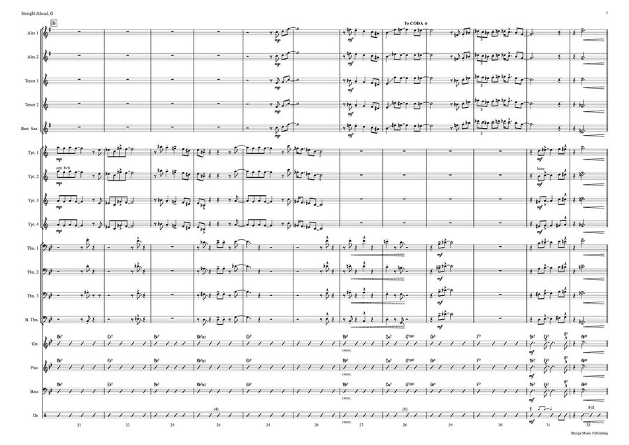 Straight Ahead, G Jazz Ensemble - Sheet Music page 4