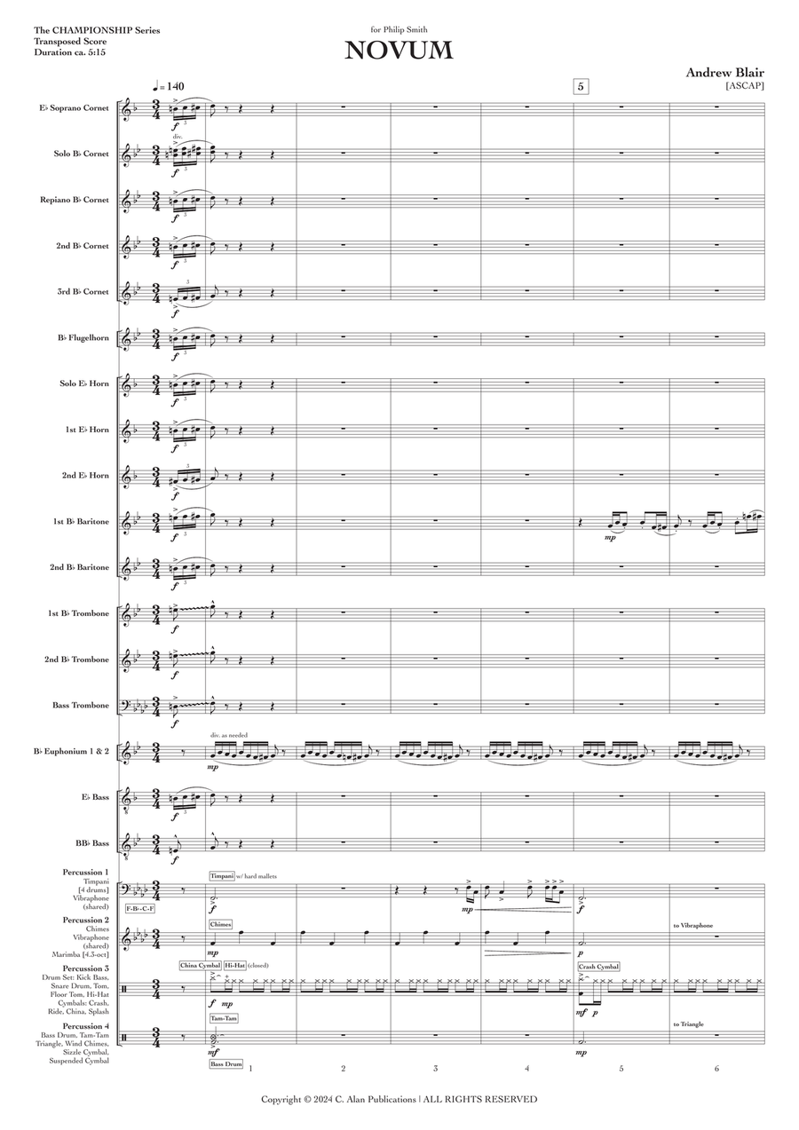 Novum (conductor's score) Brass Band scores gallery preview page 2