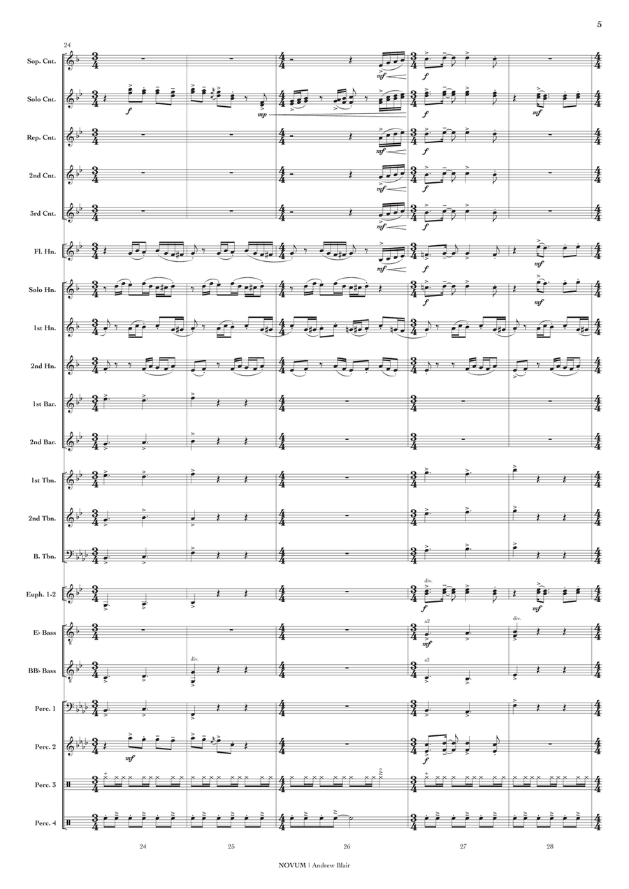 Novum (conductor's score) Brass Band scores gallery preview page 6