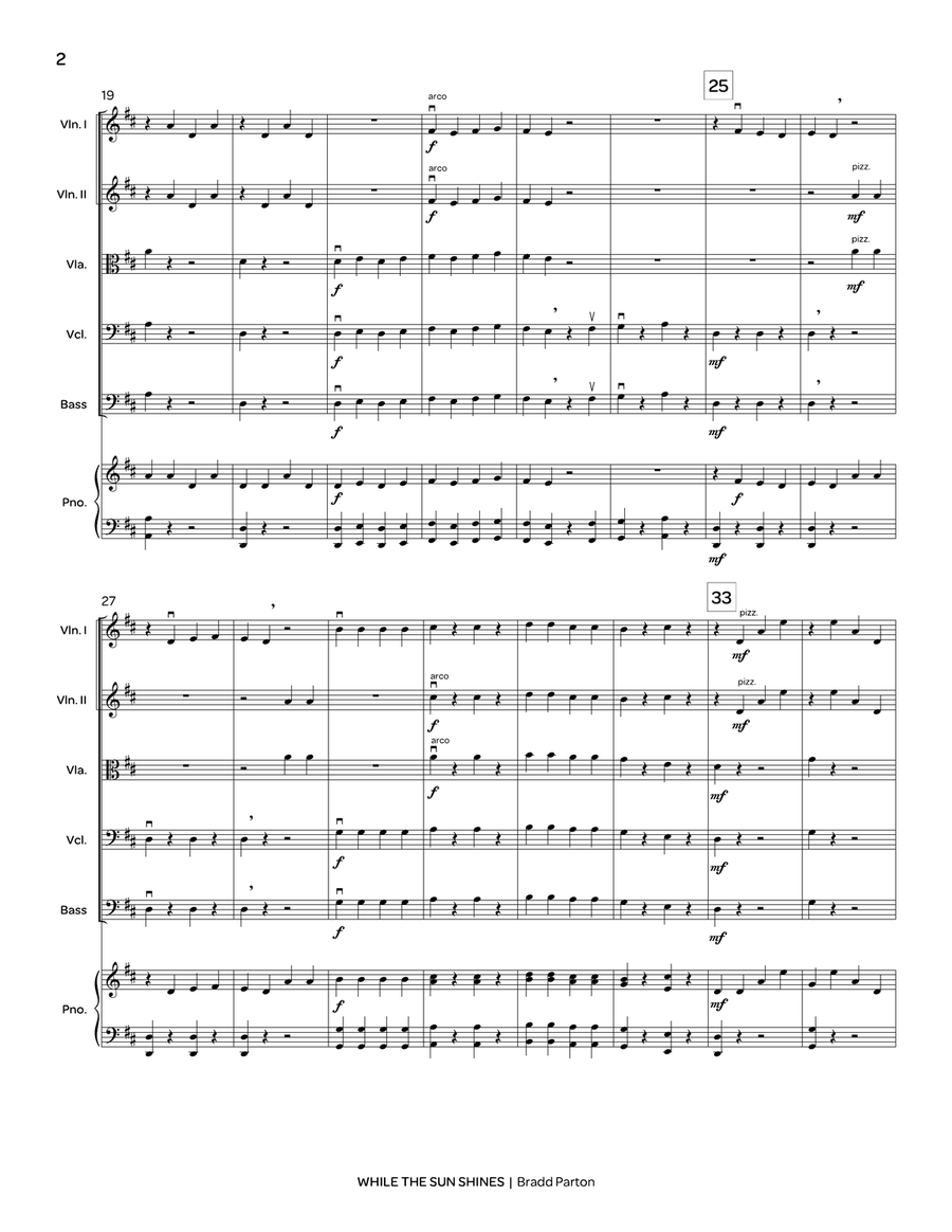 While the Sun Shines (score only) String Orchestra scores gallery preview page 3