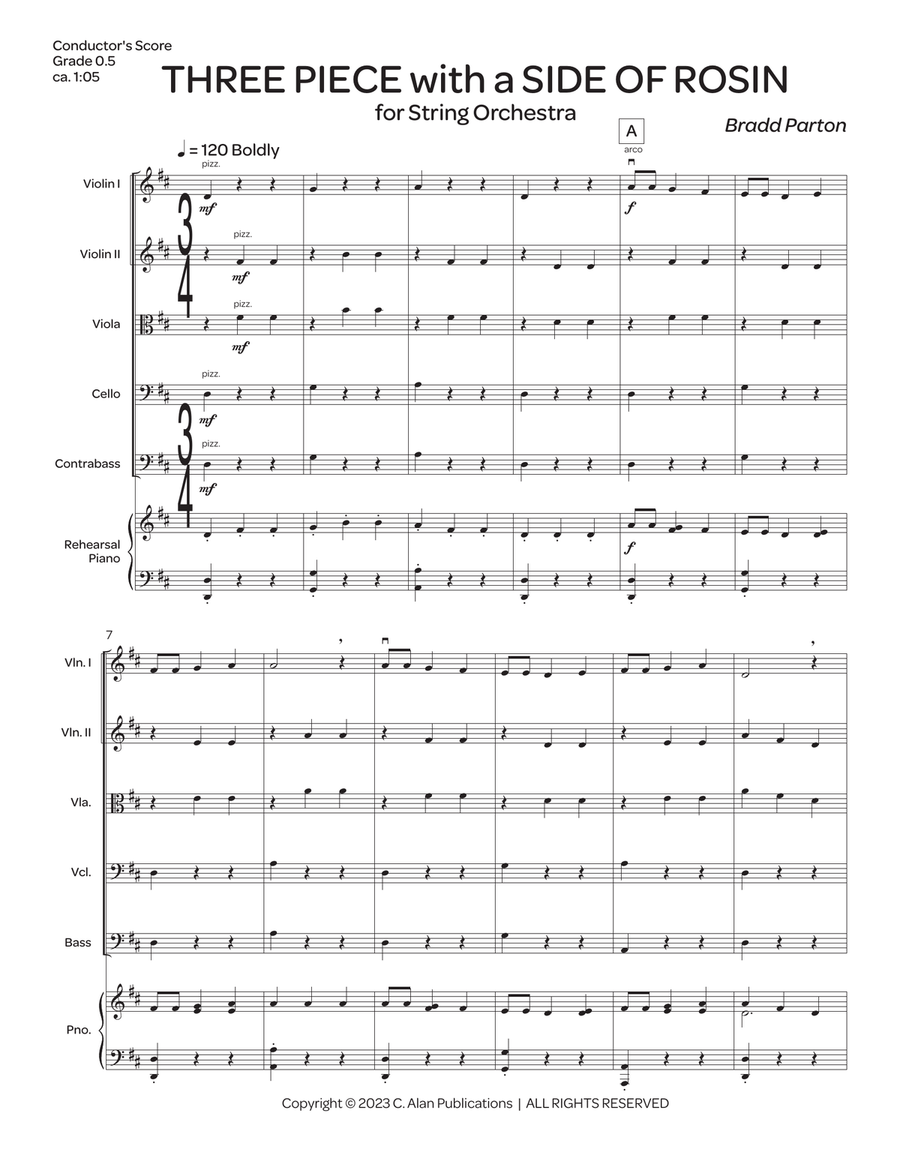 Three Piece with a Side of Rosin (score only) String Orchestra scores gallery preview page 2
