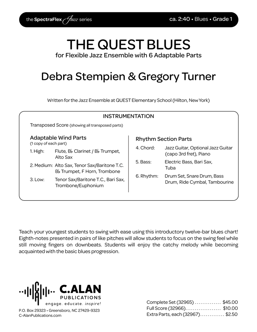 The Quest Blues (flex) The Quest Blues (flex) Jazz Ensemble scores gallery preview page 2