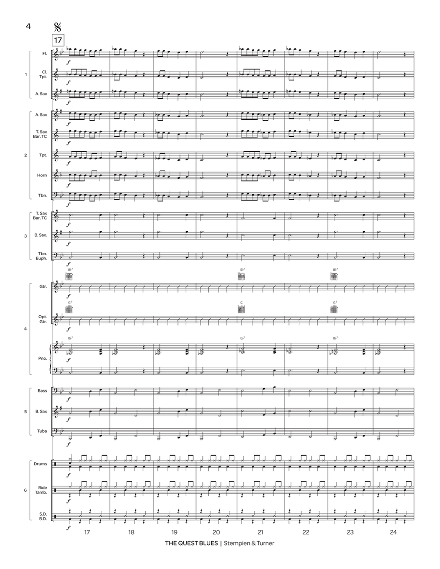 The Quest Blues (flex) The Quest Blues (flex) Jazz Ensemble scores gallery preview page 5