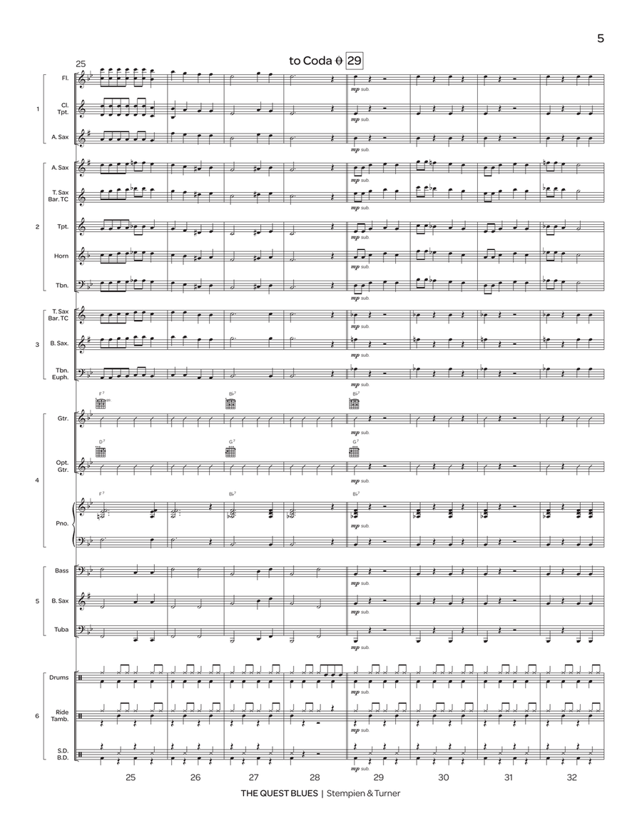 The Quest Blues (flex) The Quest Blues (flex) Jazz Ensemble scores gallery preview page 6