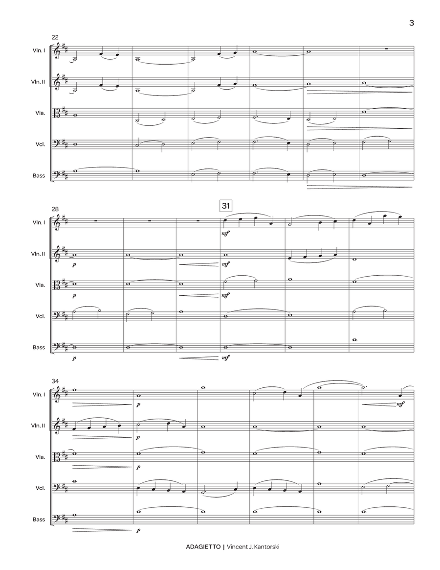 Adagietto for String Orchestra (score only) String Orchestra scores gallery preview page 3