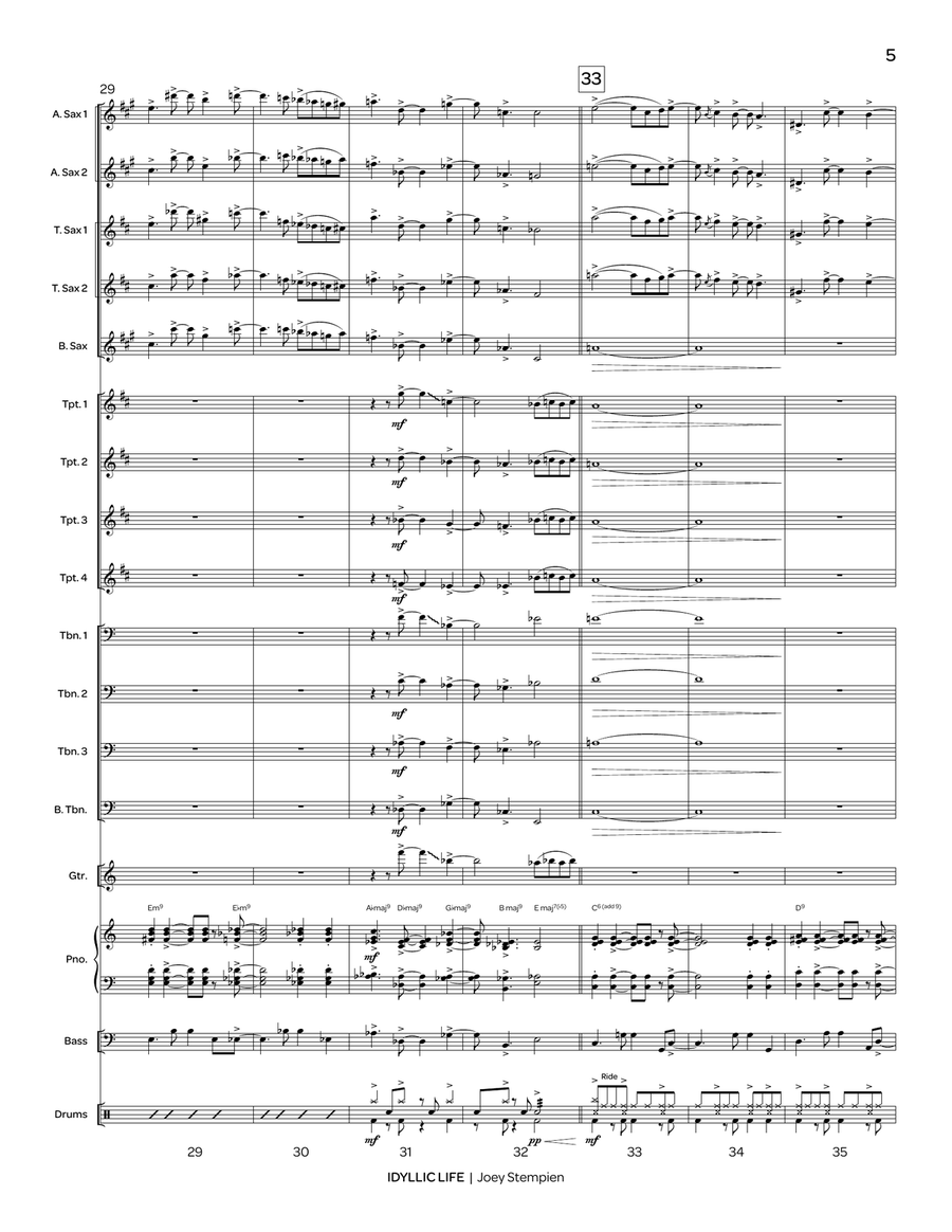 Idyllic Life Idyllic Life Jazz Ensemble scores gallery preview page 6