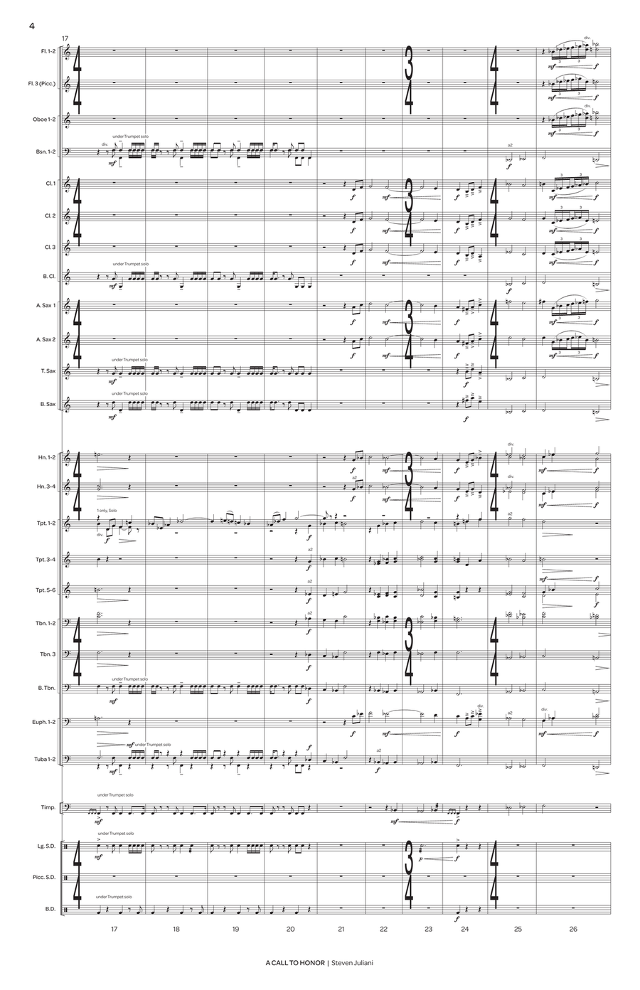 Call to Honor, A (score only) Concert Band scores gallery preview page 5