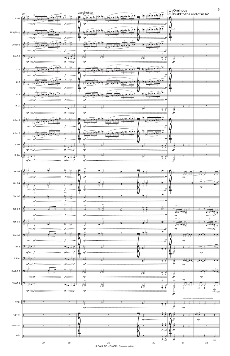 Call to Honor, A (score only) Concert Band scores gallery preview page 6