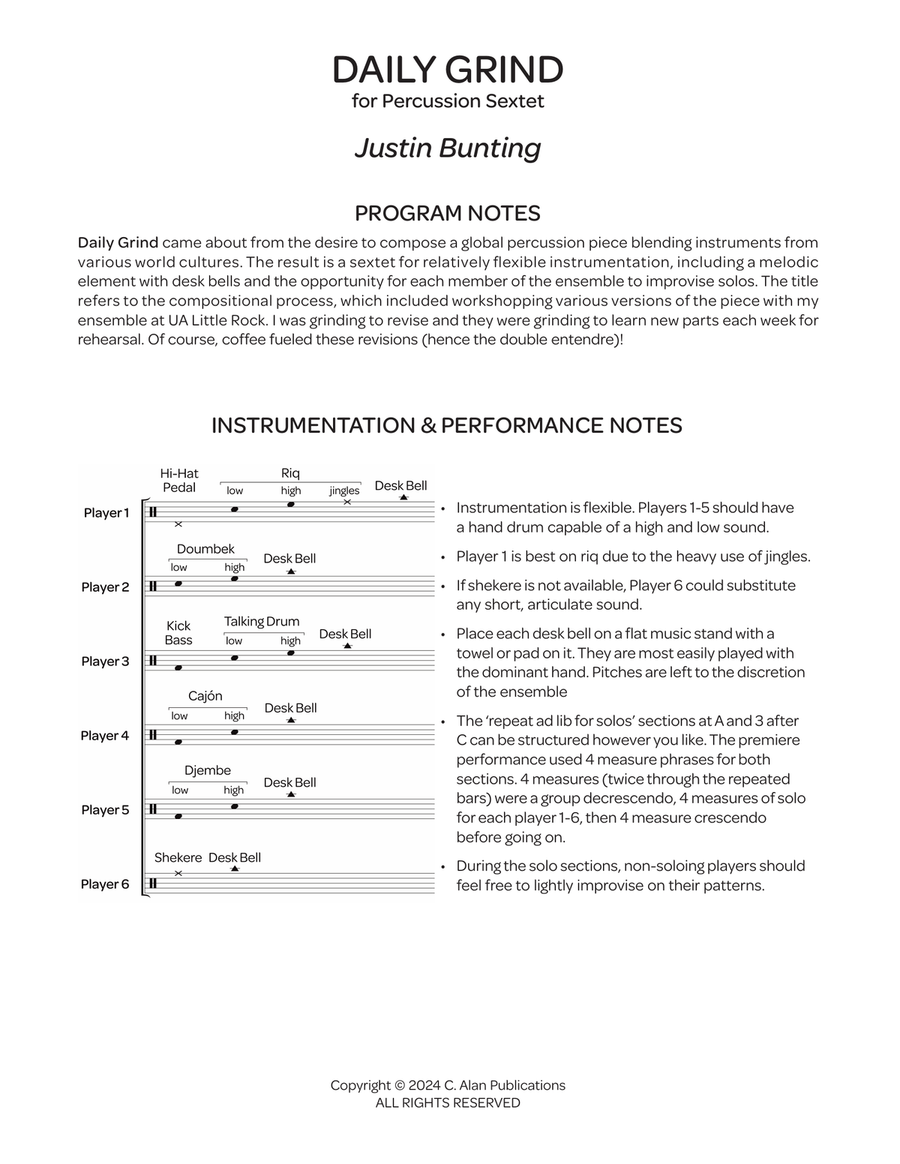 Daily Grind Daily Grind Percussion Ensemble scores gallery preview page 2