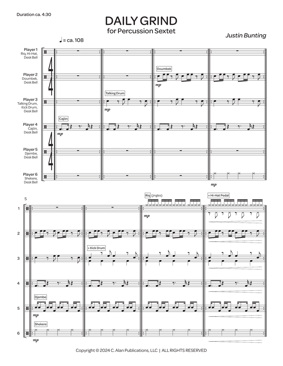 Daily Grind Daily Grind Percussion Ensemble scores gallery preview page 3