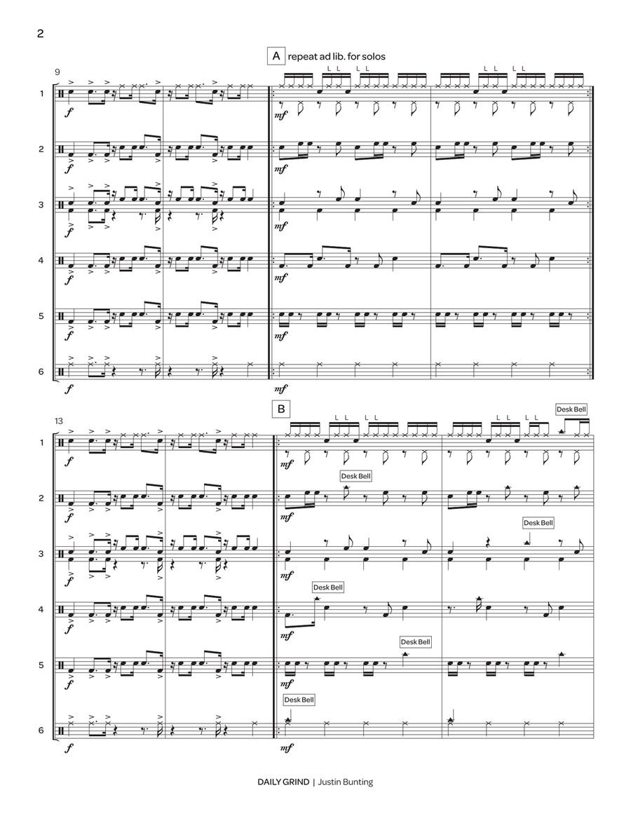 Daily Grind Daily Grind Percussion Ensemble scores gallery preview page 4