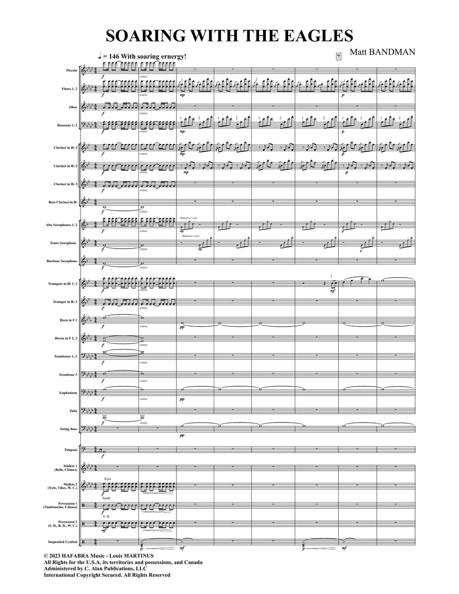 Soaring with the Eagles (score only) Concert Band scores gallery preview page 2
