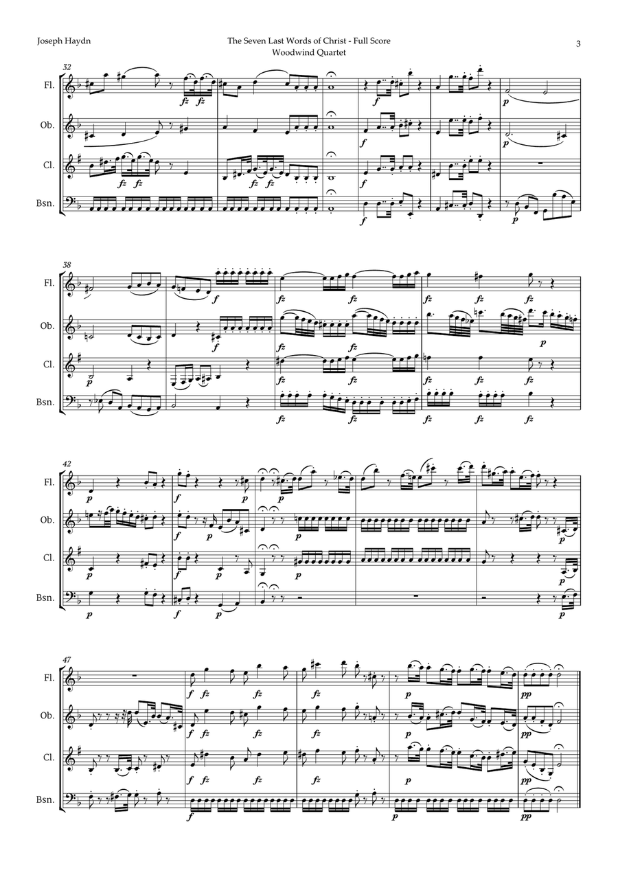 The Seven Last Words of Christ by Haydn for Woodwind Quartet Woodwind Quartet scores gallery preview page 3