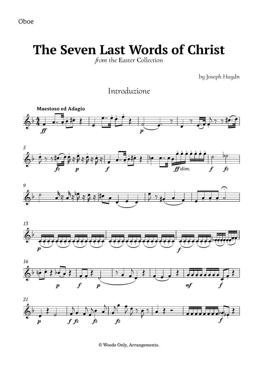 The Seven Last Words of Christ by Haydn for Woodwind Quartet Woodwind Quartet scores gallery preview page 6