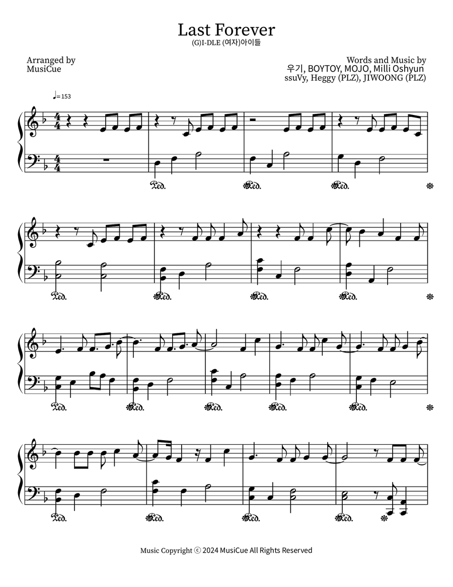 Last Forever Last Forever Piano Solo scores gallery preview page 1