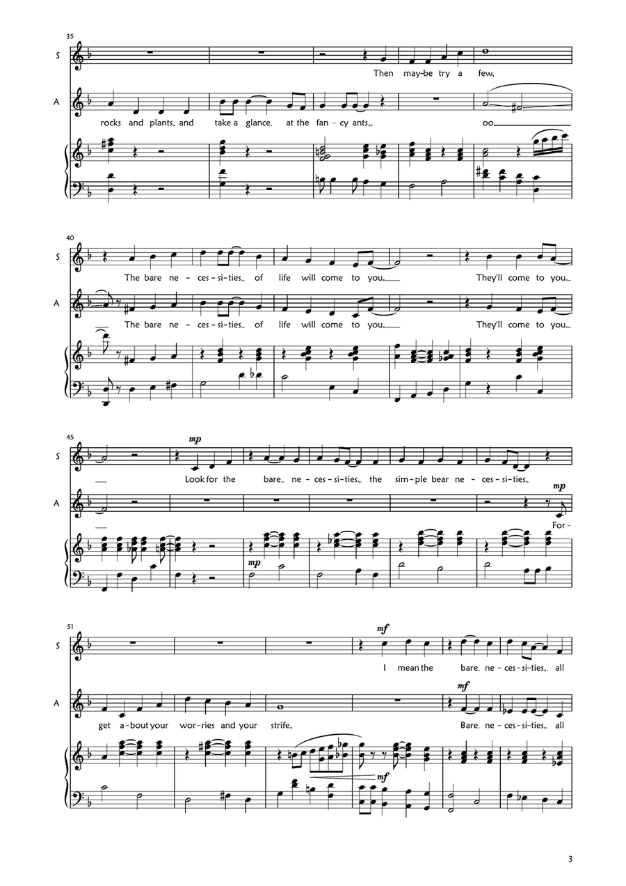 Medley: The Bare Necessities with Trust In Me (The Python's Song), Colonel Hathi's March (The Ele... SA scores gallery preview page 3