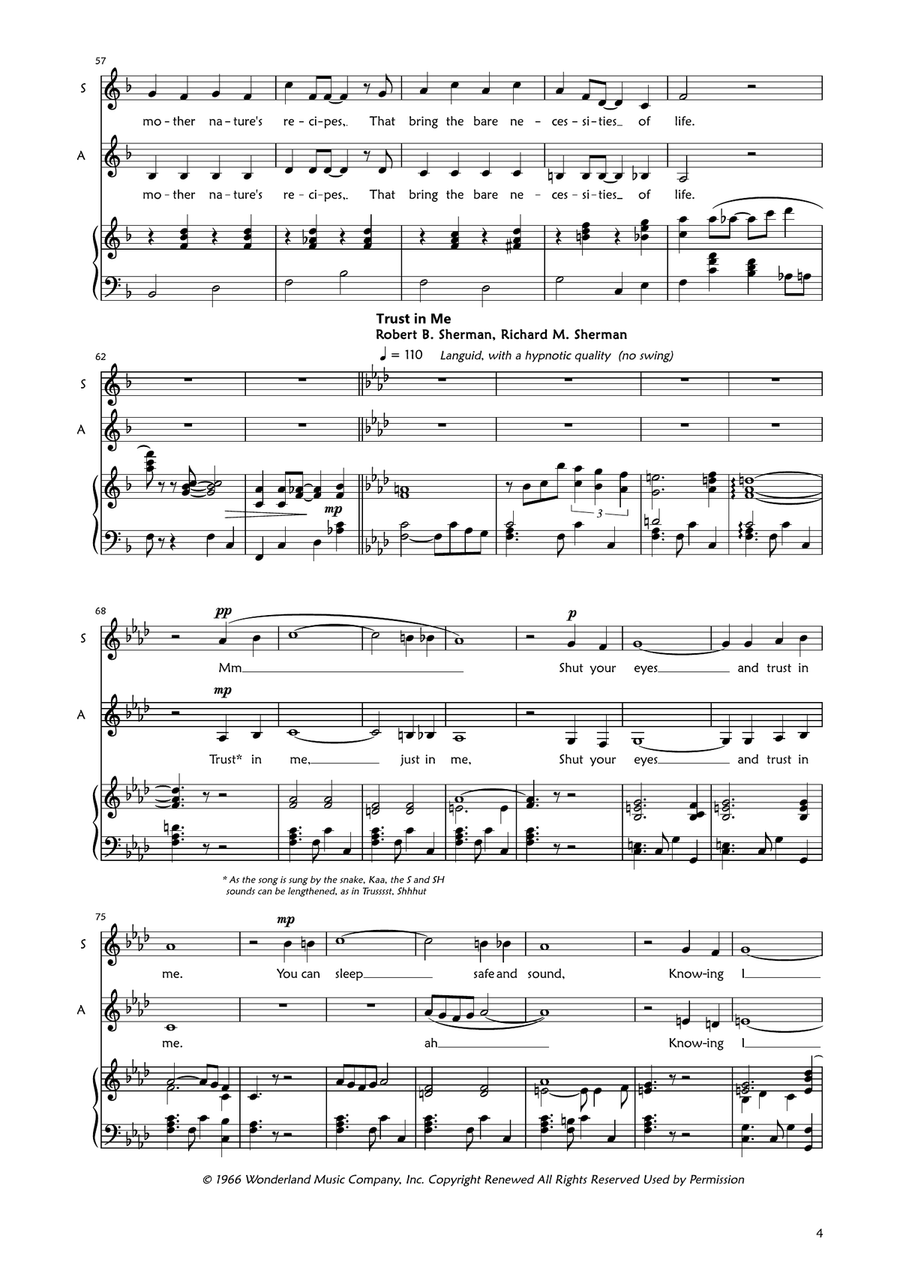 Medley: The Bare Necessities with Trust In Me (The Python's Song), Colonel Hathi's March (The Ele... SA scores gallery preview page 4