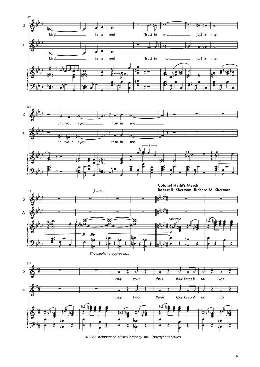 Medley: The Bare Necessities with Trust In Me (The Python's Song), Colonel Hathi's March (The Ele... SA scores gallery preview page 6