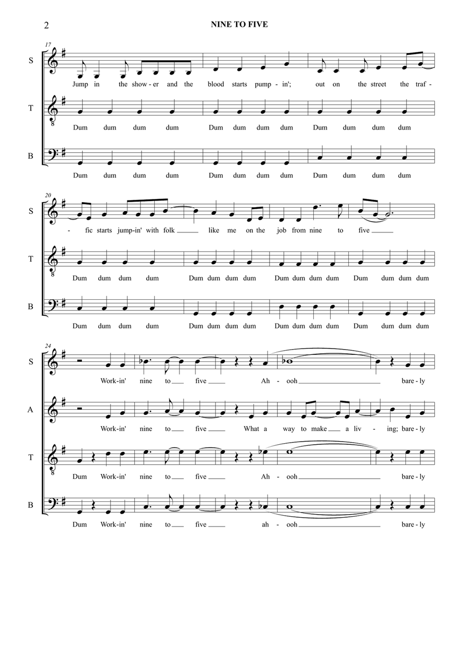 Nine To Five Nine To Five 4-Part scores gallery preview page 2