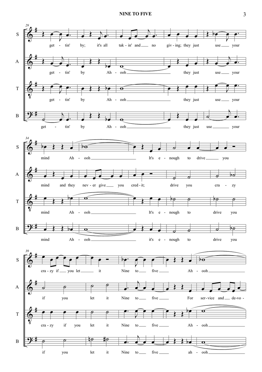Nine To Five Nine To Five 4-Part scores gallery preview page 3