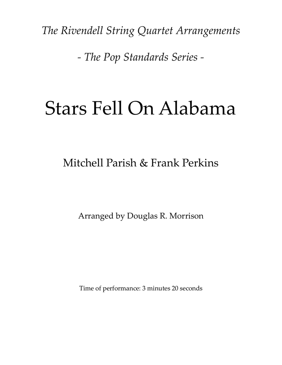 Stars Fell On Alabama String Quartet scores gallery preview page 1