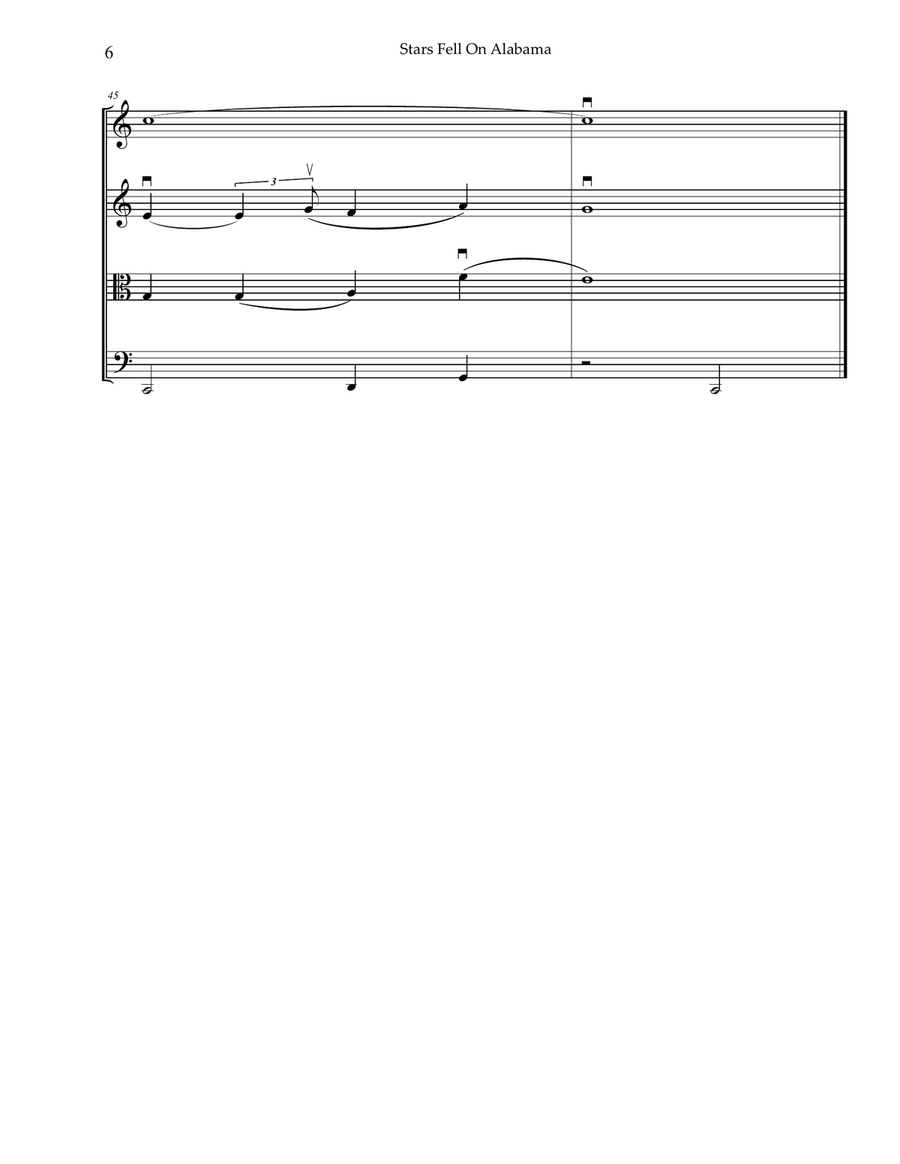 Stars Fell On Alabama String Quartet scores gallery preview page 6